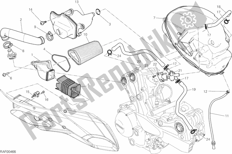 Tutte le parti per il Presa del Ducati Multistrada 1200 S GT 2013